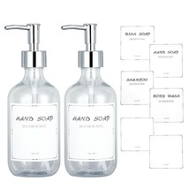 Soap Dispenser Set, 16.9 Oz Plastic Dish Bottle With Stainless Steel Pump, 2 Pac - $15.99