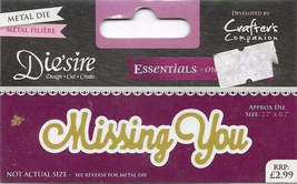 Crafter&#39;s Companion. Die&#39;Sire. Missing You Die. - $4.05 CAD