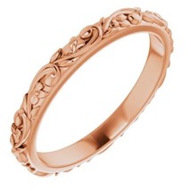 Authenticity Guarantee 
18K Rose Gold 2.5 mm Floral Inspired Wedding Band - £566.74 GBP+