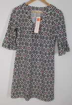 NWT Jude Connally S Nancy Brown White Geometric Bamboo Dot Dress - £37.87 GBP