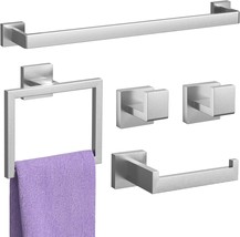 5-Pieces Brushed Nickel Bathroom Accessories Set, 23.6 Inch Bath Towel B... - $73.97