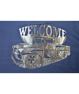 WELCOME SIGN FORD / CHEVY PICK UP TRUCK METAL WALL ART DECOR 24&quot; X 19&quot; U... - £31.89 GBP+