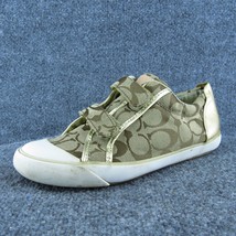 Coach Britt Women Sneaker Shoes Brown Leather Hook &amp; Loop Size 7.5 Medium - £27.84 GBP
