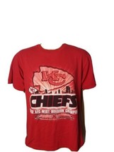 Kansas City Chiefs Shirt Vintage AFC Champions Red Shirt Big Logo NFL Me... - $22.41