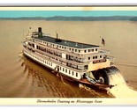 Sternwheeler Delta Queen in Mississippi River Valley UNP Chrome Postcard... - $2.96