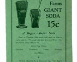 Clover Farms Menu Cover Reading Pennsylvania Giant Soda 15 Cents  - £22.89 GBP