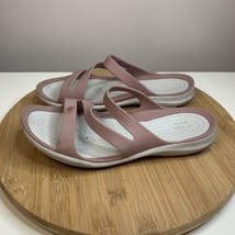 Crocs Swiftwater Sandals Womens Size 7 Pink Slides Slip On Comfort Shoes - £15.78 GBP