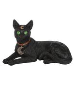 Large Laying Black Cat Figurine – Gothic Witchy Home Decor - $59.99