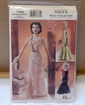 Gene Doll Sewing Pattern Vintage Gown Vogue 7466 Ashton-Drake Uncut 2001 NIB 2A - $11.49