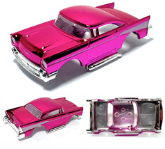 2023 Ho Af Xtras 1957 Custom Low ’57 Chevy Bel Air Slot Car Body Hot Pink Chrome - £14.32 GBP