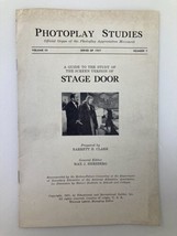 1937 Photoplay Studies Program Vol 3 #7 Stage Door by Barbeth H. Clark - £14.90 GBP