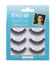 Eylure Vegas Nay Grand Glamour, Multi Pack, Reusable, Adhesive Included, 3 Pairs - £14.09 GBP