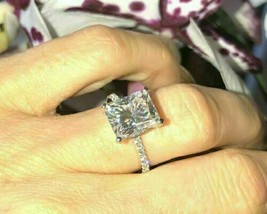 2.70Ct Emerald Cut Diamond Engagement Ring Women in 14K White Gold Finish - £132.05 GBP