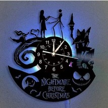 Nightmare Before Christmas Theme CD Record LED Clock 3D Classic Hallowee... - $29.60+