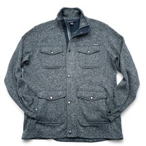 Eddie Bauer Jacket Mens Medium Grey Polyester Fleece Full Zip Snap Chore Work M - £17.54 GBP