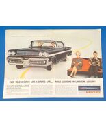1958 Mercury Montclair Phaeton Sedan 2 Page PRINT AD BX3 - $9.49