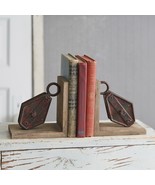 Set of 2, Rustic Farmhouse Cast Iron Pully Bookends - $39.18