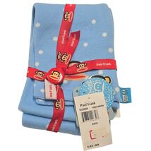 Paul Frank Scarf Button Ribbon Monkey Logo Set Gift Blue White Polka Dot... - $25.74