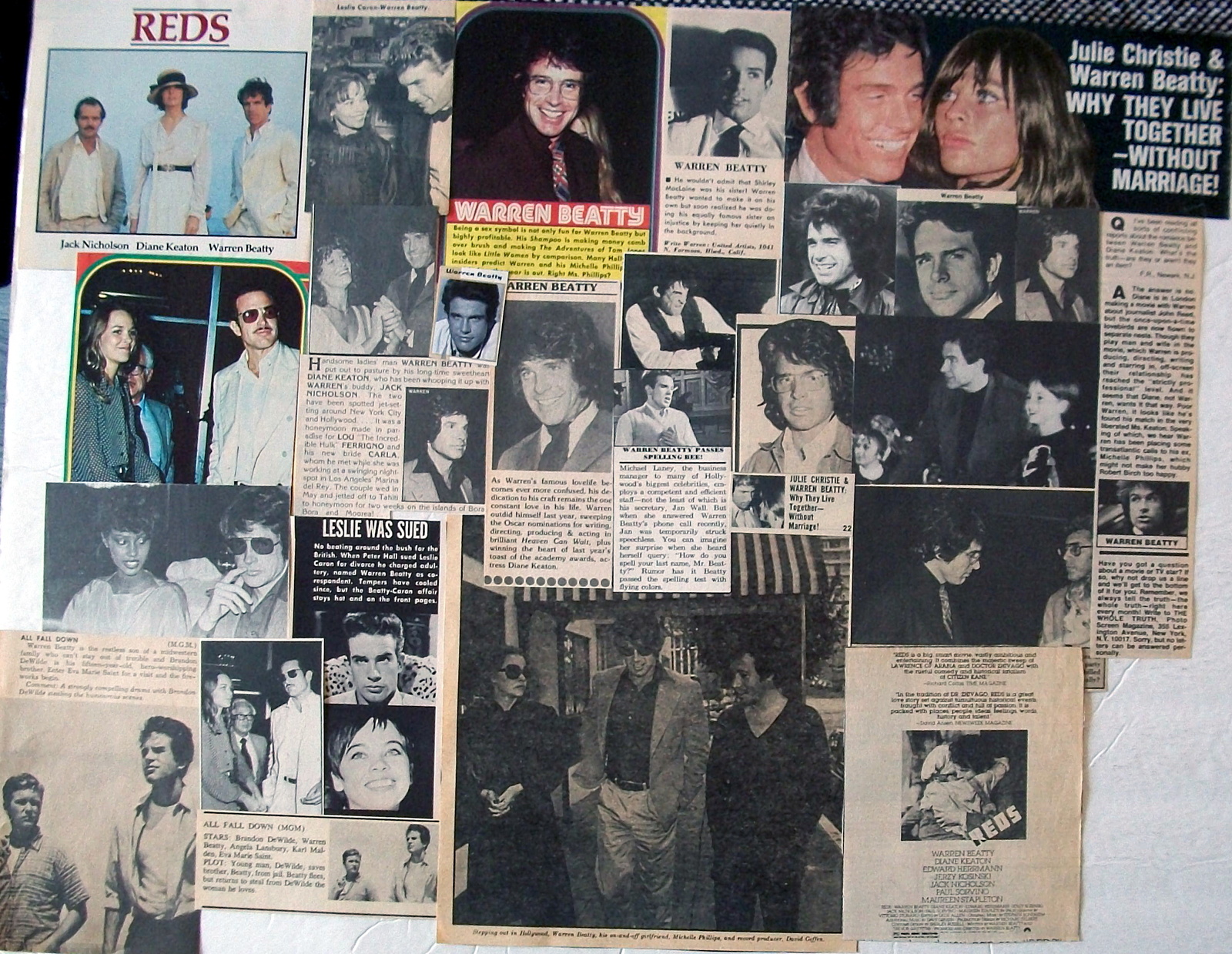 WARREN BEATTY ~ Twenty-Seven (27) Color and B&amp;W Vintage CLIPPINGS from 1... - $5.82