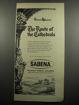 1955 Sabena Belgian World Airlines Ad - The route of the Cathedrals - £14.78 GBP