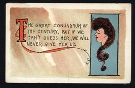 1908 - The GREAT CONUNDRUM - woman portrait MAILED from Trent to HOLYDAY... - $4.90