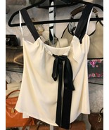 Michael Kors Italy Elfenbein 100% Seide Kordelzug Vorne Oben Stil #KPN30... - $227.15