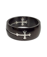 Men&#39;s Cross Ring, Titanium Steel ring Ring, Men&#39;s Band, Engagement Ring - $13.66 CAD