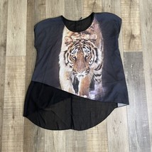 Vintage 90s Womens Size M Tiger Print Top 100% polyester - $28.88