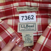 LL Bean Shirt Adult L Tall Red Plaid Long Sleeve Button Up Casual Western Men - £23.79 GBP