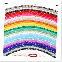 1400pcs Beginner Bracelet Making Kit - 8mm Round Crystal Gl Beads in 30 Colors f - $43.55