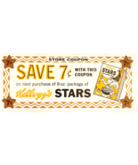 1965 Kellogg&#39;s Stars Breakfast Cereal Coupon 7 Cents Vintage Ephemera F6N - €25,75 EUR