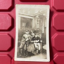 Grandmother With Grand Children Columbus Ohio Photograph 2.75 x 4.5 Vtg 1930 - £6.75 GBP