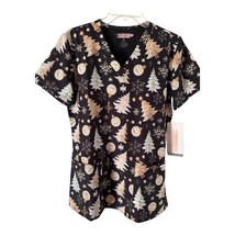 Elite Med Women’s Size L Scrub Top – Christmas Holiday Print – NWT - $21.00