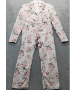 Joan Vass 2 Piece Pajama Set Womens M Multi Floral Cozy Fleece Peak Lape... - $34.35
