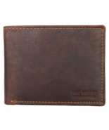 RFID Blocking Brown Vintage Leather Mens Bifold Center Flap Wallet - $19.17 CAD