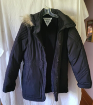 Women Marvin Richards Winter Coat Size XL Black Hood Zipper Warm Snow Skiing - £23.44 GBP
