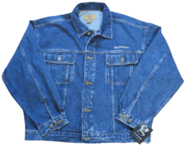 Vintage Budweiser Denim Jacket XL Gear for Sports Beer Promo Embroidered... - $44.50