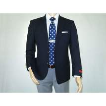 Men's RENOIR Classic Blazer 100% Wool Side vents Metal Buttons Notch 509-2 Navy image 5