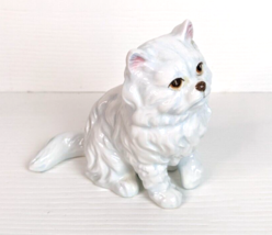 Vintage Lefton white Persian Kitty Cat Figurine ceramic 00241  5 inch - £12.73 GBP