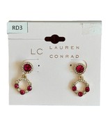 LC LAUREN CONRAD Women&#39;s Gold Plated Red Teardrop Earrings NWT - $17.68 CAD