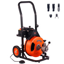 VEVOR 50FT 3/8&quot; Drain Cleaner Machine Electric Drain Auger Snake Sewer Auto Feed - £319.76 GBP
