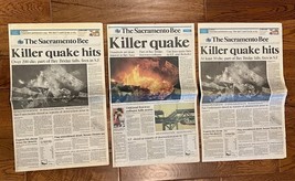 The Sacramento Bee Newspaper - Lot of 3 - &quot;Killer Quake Hits&quot; October 18, 1989 - £17.28 GBP