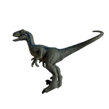 Jurassic World Velociraptor Raptor Blue 4&quot; Inch Mini Action Figure Matte... - £4.72 GBP