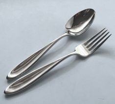 Wedgwood New Oberon Salad Fork &amp; Soup Spoon 18/10 Stainless Glossy Lot of 2 - $32.57