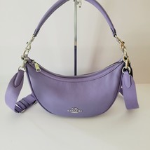 Coach CR282 Leather Aria Shoulder Handbag Pillow Trim Light Violet Cross... - $162.61