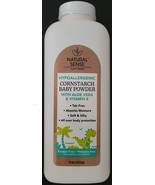 Baby Powder Pure Cornstarch Hypoallergenic w Aloe &amp; Vitamin E  9oz - £2.77 GBP