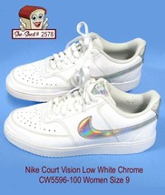 Nike Womens Sneakers - Nike Court Vision Low White Chrome CW5596-100 - £23.55 GBP