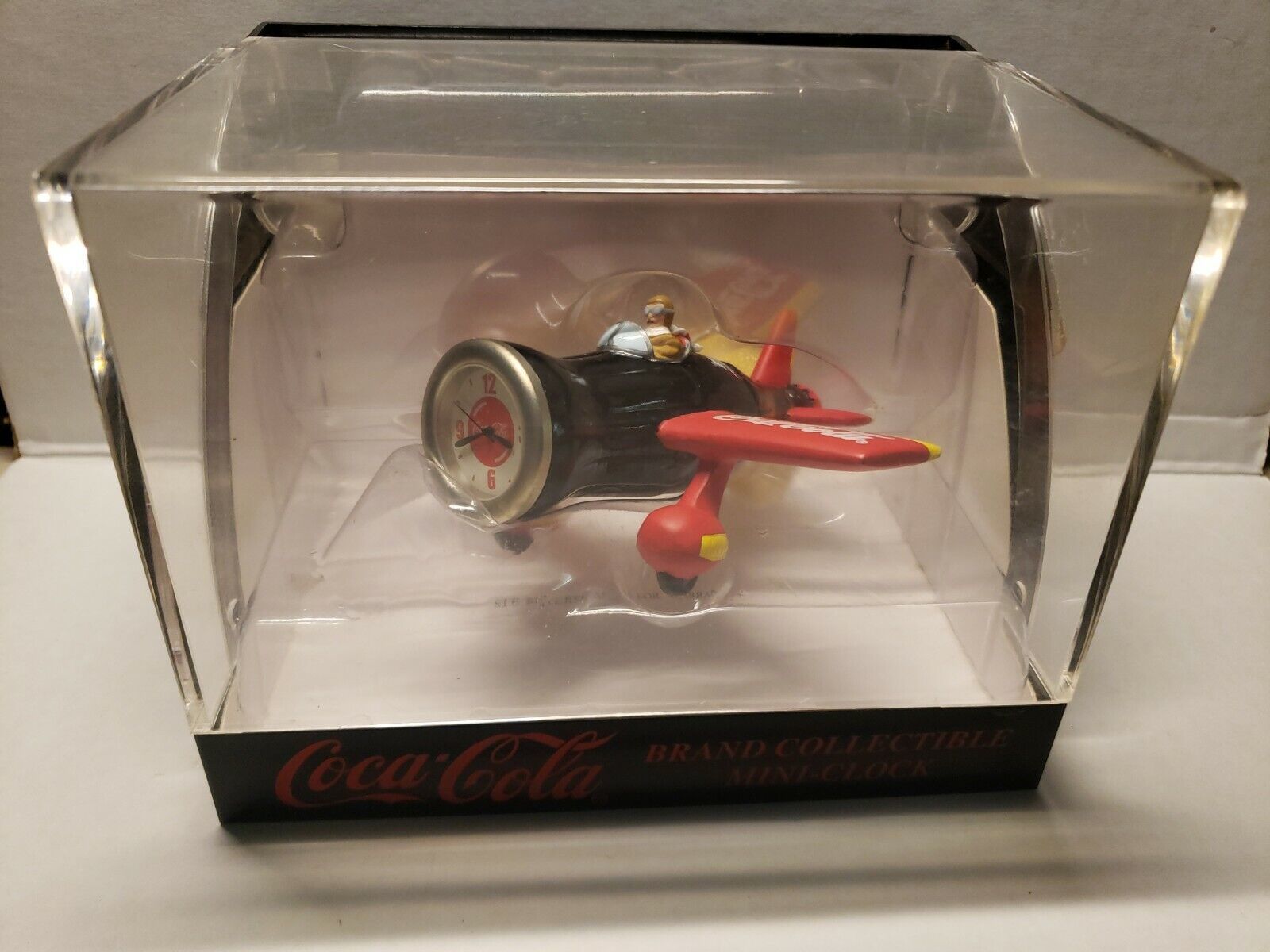New 1999 Coca Cola Brand Collectable Mini Clock (Airplane) NIB U72 - $24.99