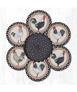 Earth Rugs TNB-430 Roosters Trivets in a Basket 10&quot; x 10&quot; - £62.05 GBP