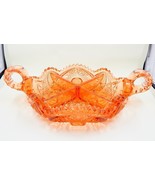 Imperial Pressed Glass Crystal Divided Relish Dish Two Handle Sawtooth Edge - £39.37 GBP